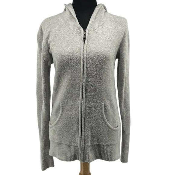 Barefoot dreams zip front hoodie comfy soft cozy neutral bamboo blend - Picture 1 of 10